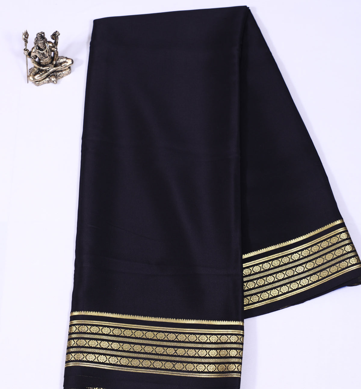 Black Shambhavi Btx Self Pure Crepe Silk Saree