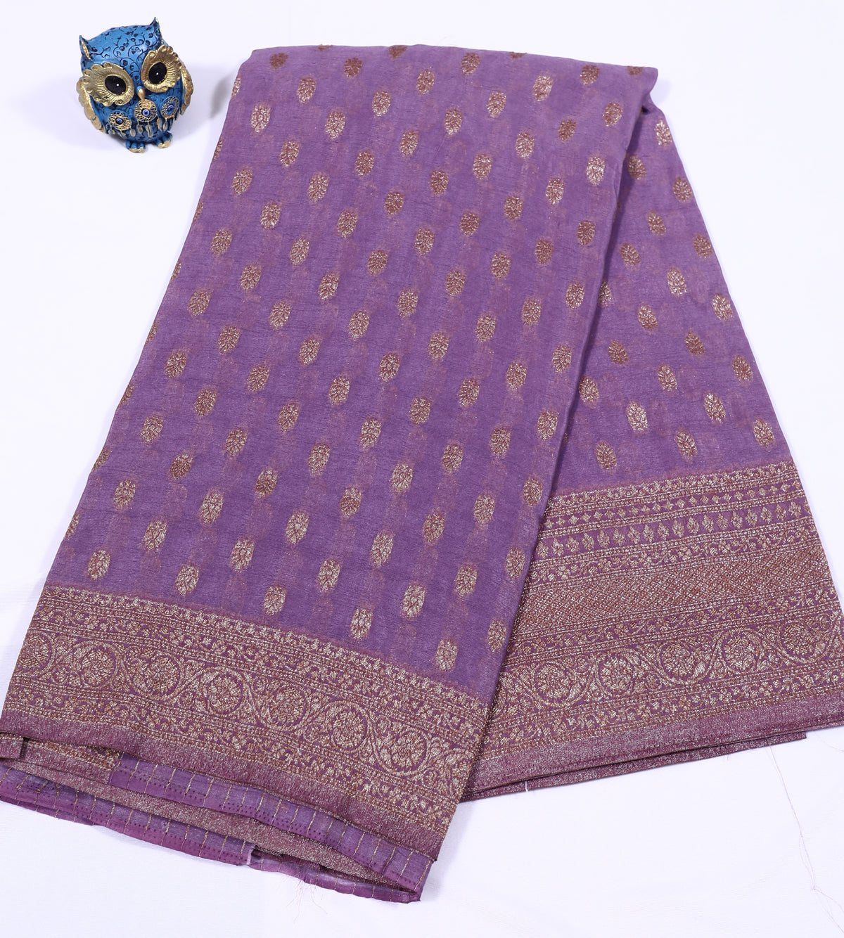 Lavender with Antique Zari Banarasi Khadi Georgette