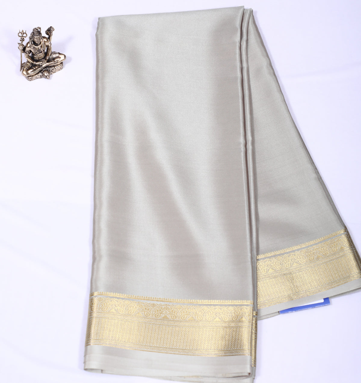 Teal Green Nithya Pp Self Pure Crepe Silk Saree