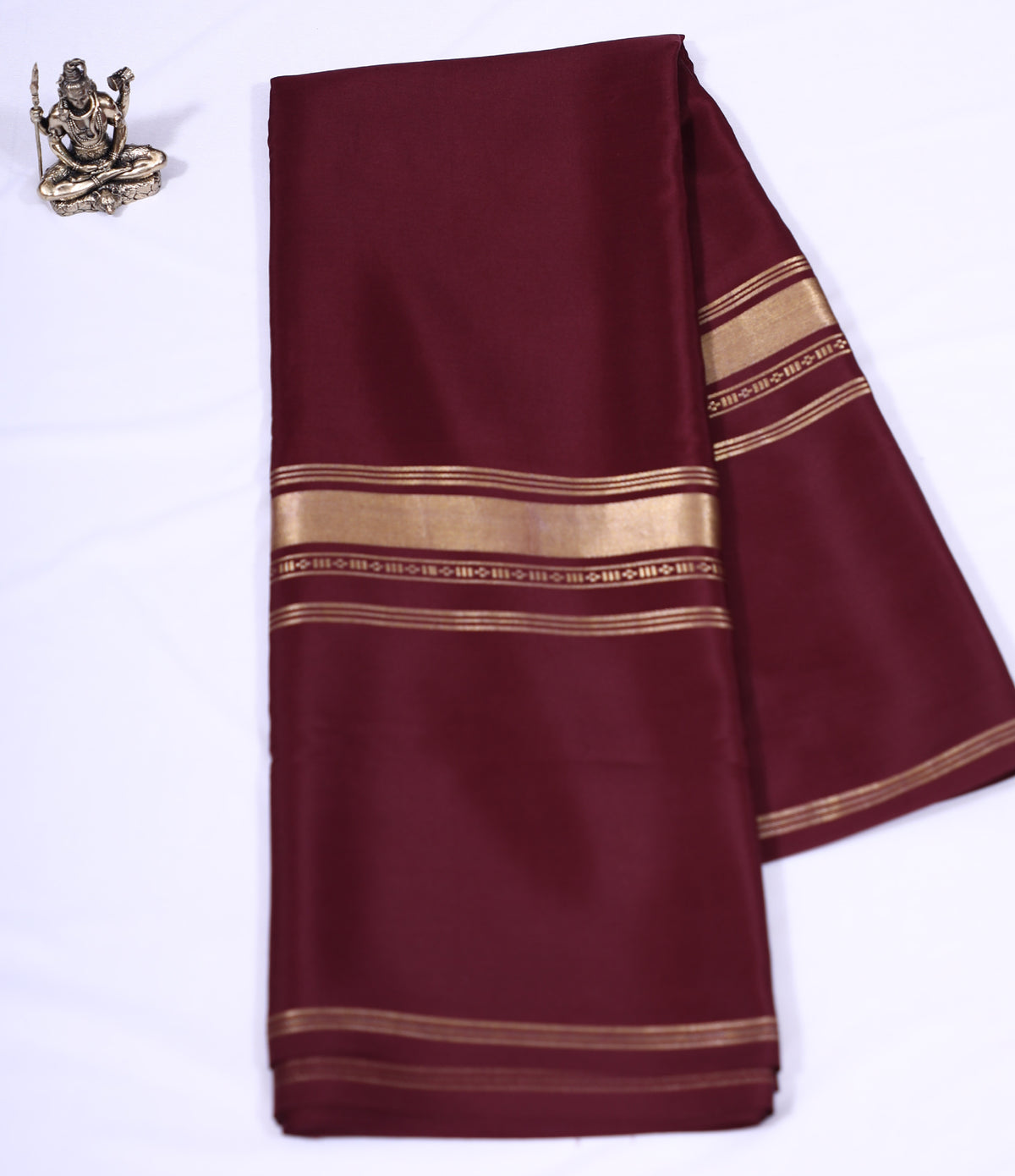Deep Wine Kalpana Btx Self Pure Crepe Silk Saree