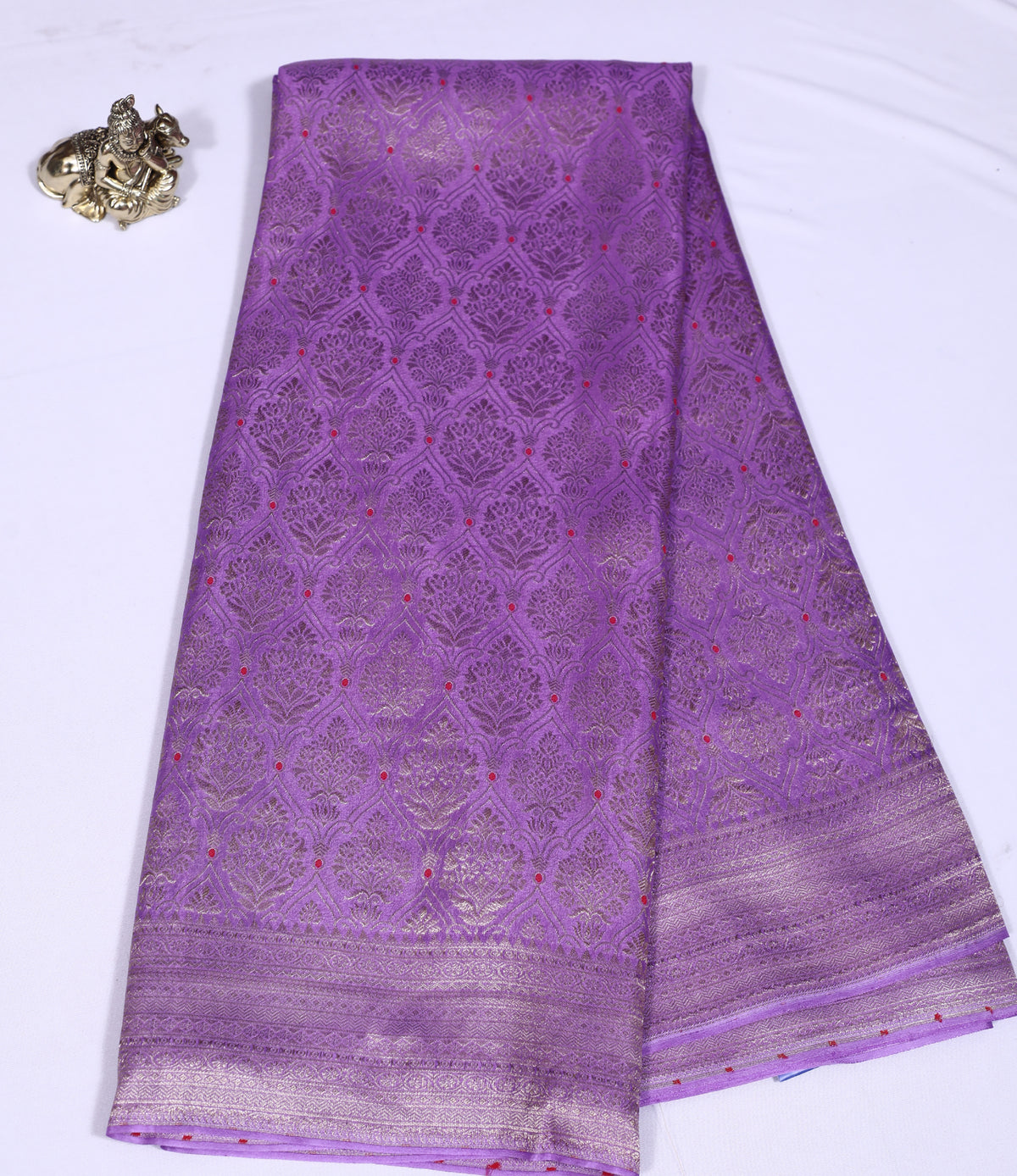 Lavender Self Meena Brocade Pure Crepe Silk Saree