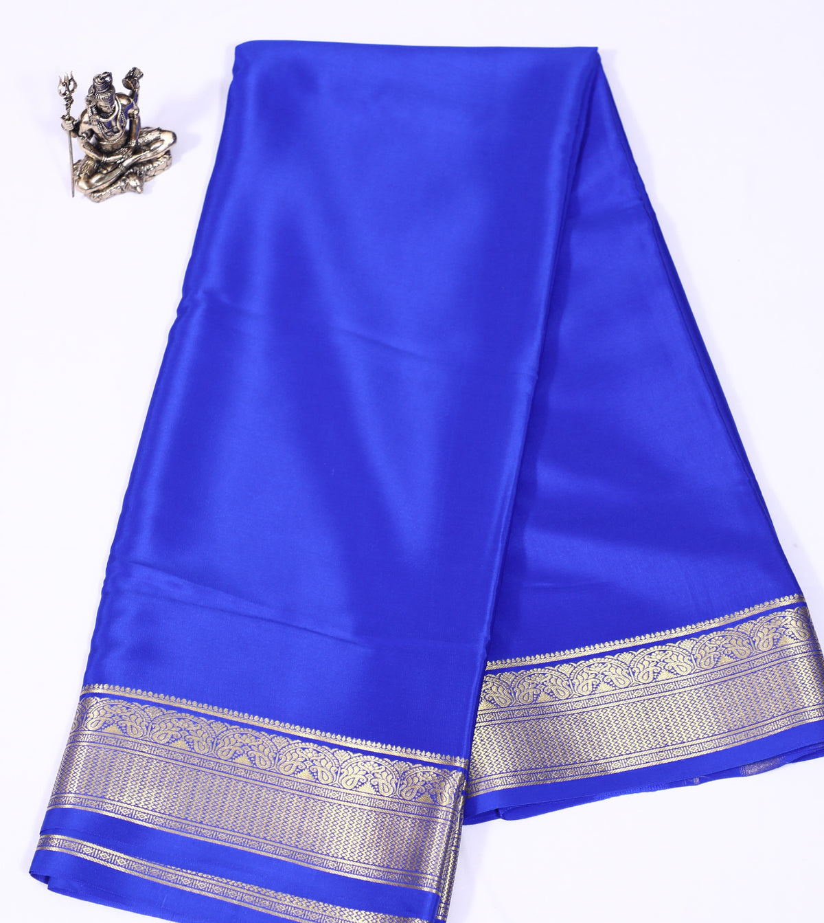 Dark Blue Nithya Pp Self Pure Crepe Silk Saree