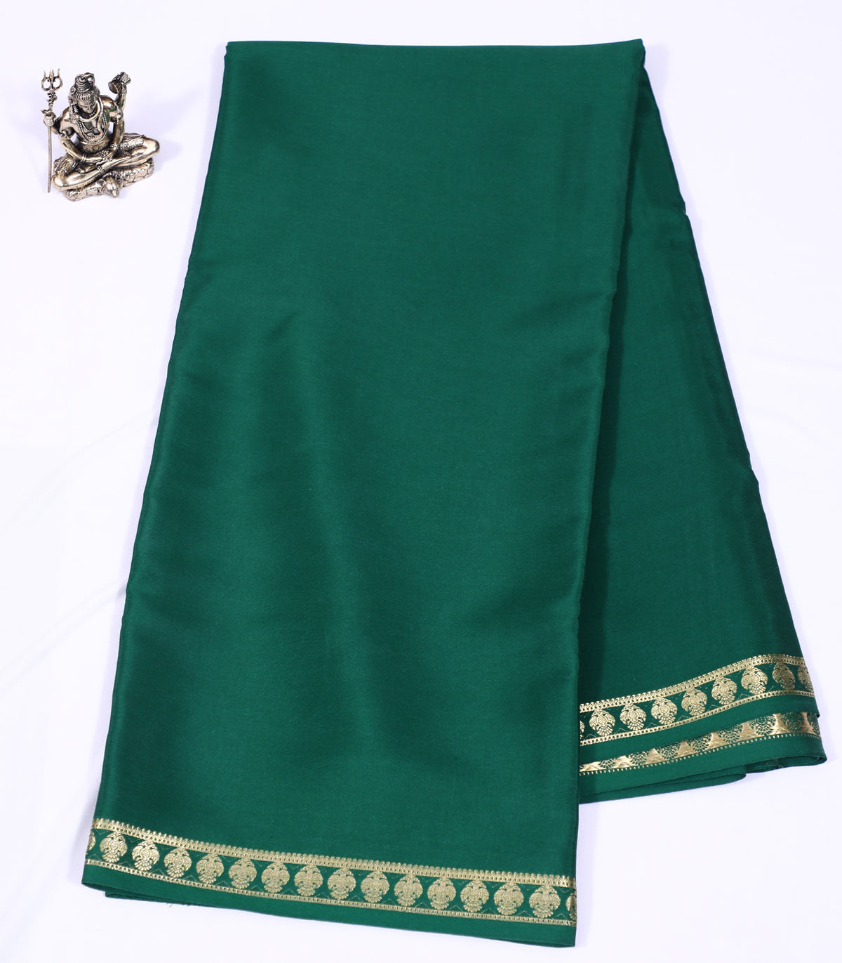 Rama Green CSS Berunda Pp Self Pure Crepe Silk Saree