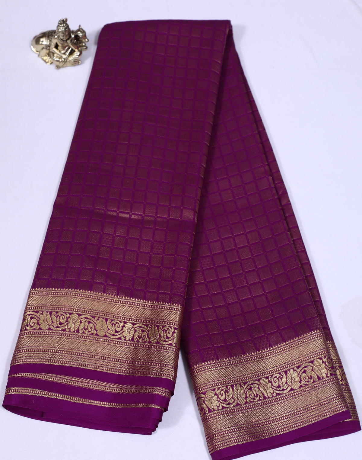 Lavender Self Zari Brocade Pure Crepe Silk Saree