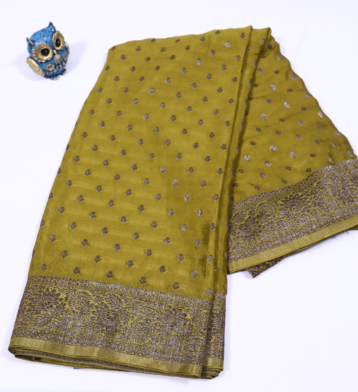 Green with Antique Zari Banarasi Khadi Georgette