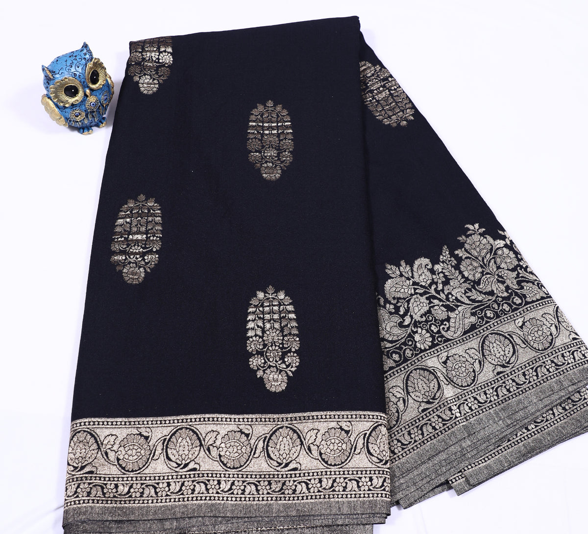 Black Banarasi Khadi Georgette