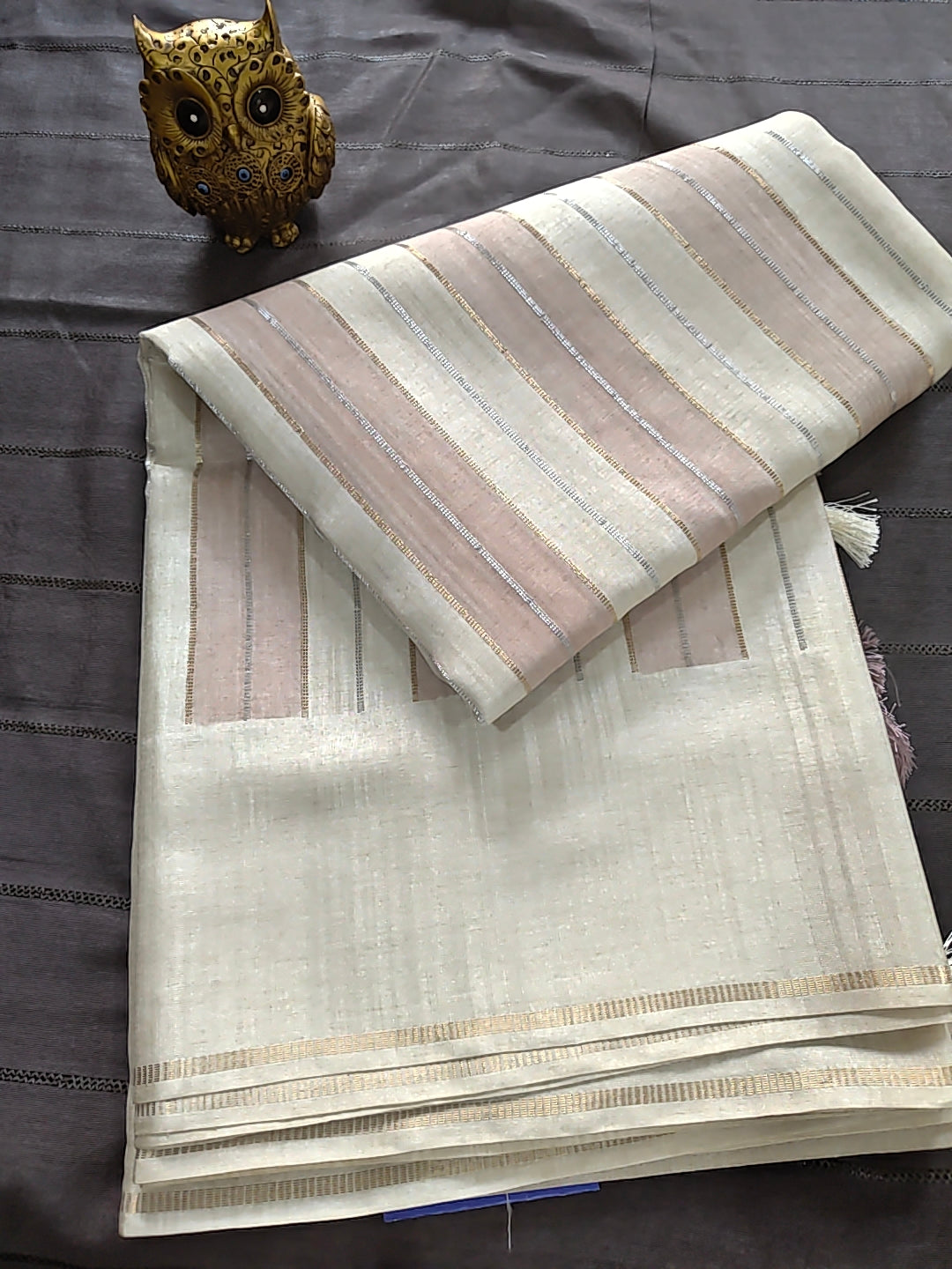 Tussar Sona Chandi Saree