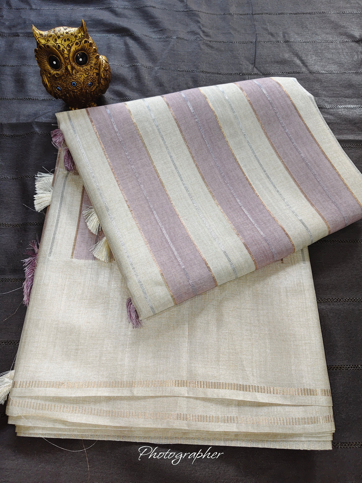 Tussar Sona Chandi Saree