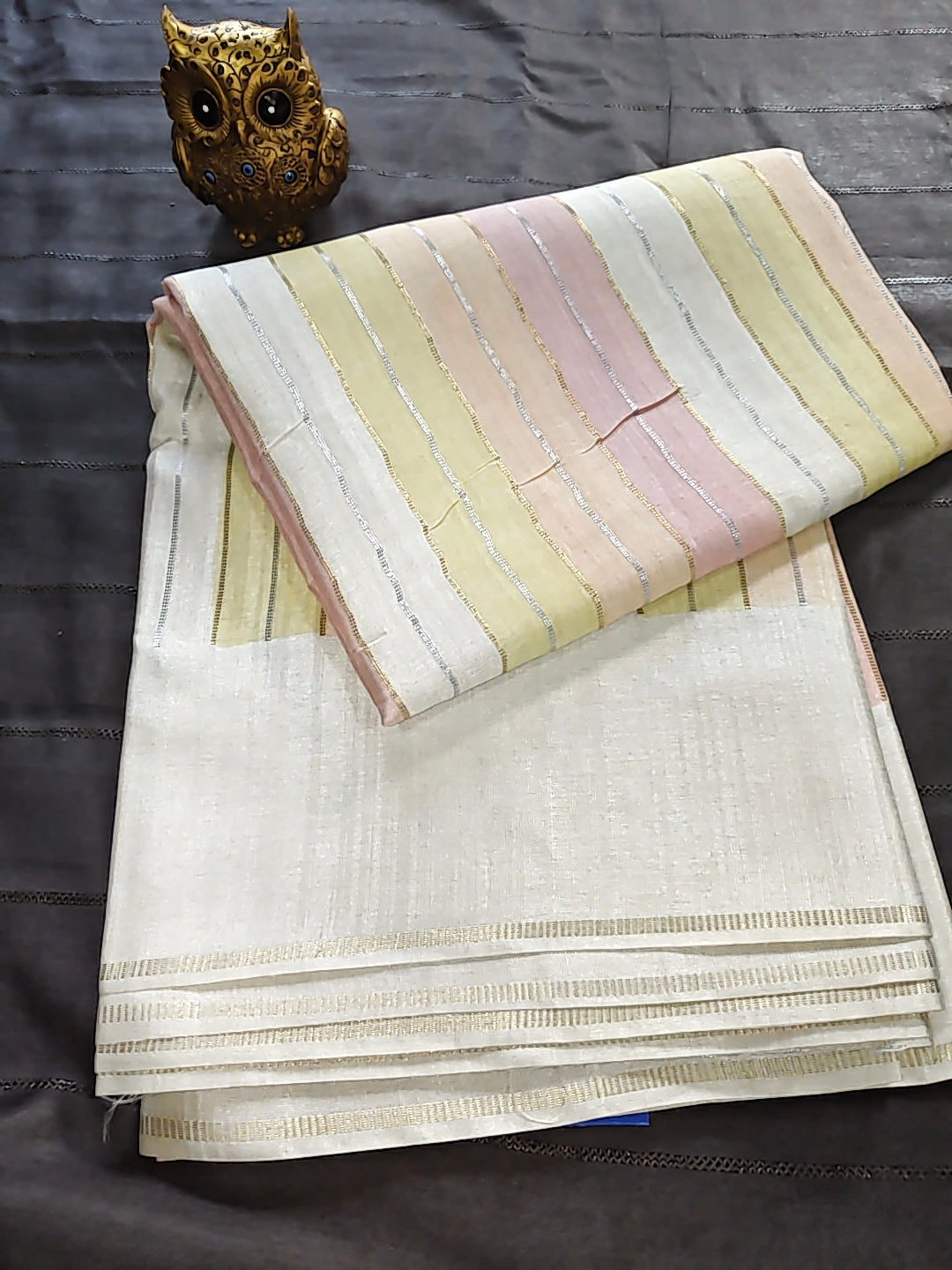 Tussar Sona Chandi Saree