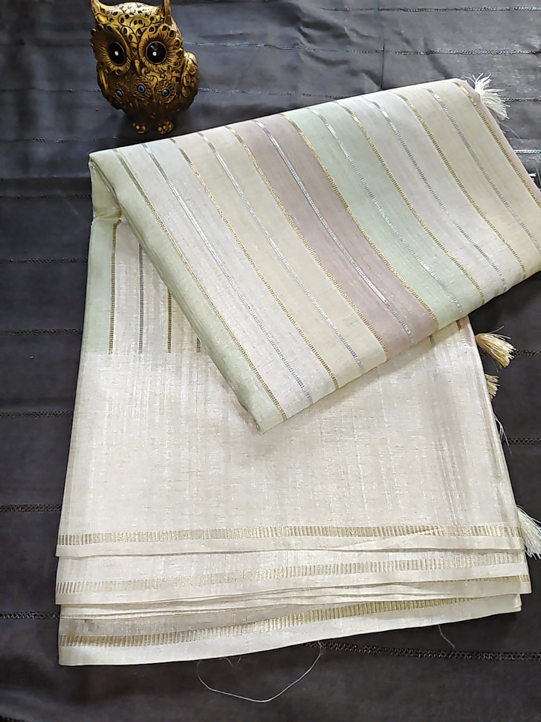 Tussar Sona Chandi Saree