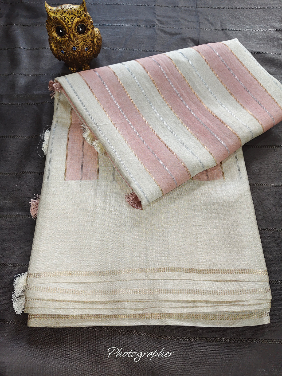 Tussar Sona Chandi Saree