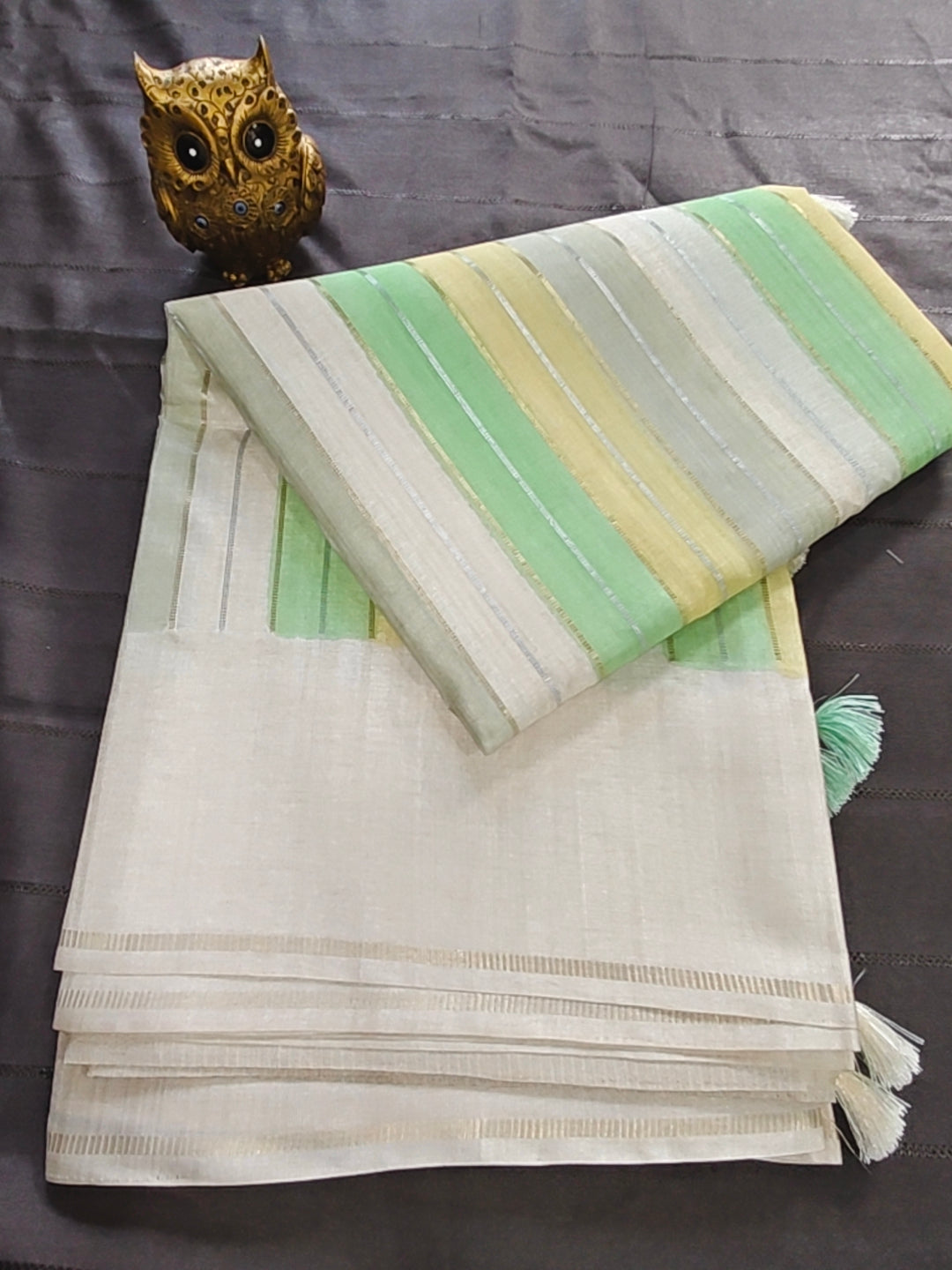 Tussar Sona Chandi Saree