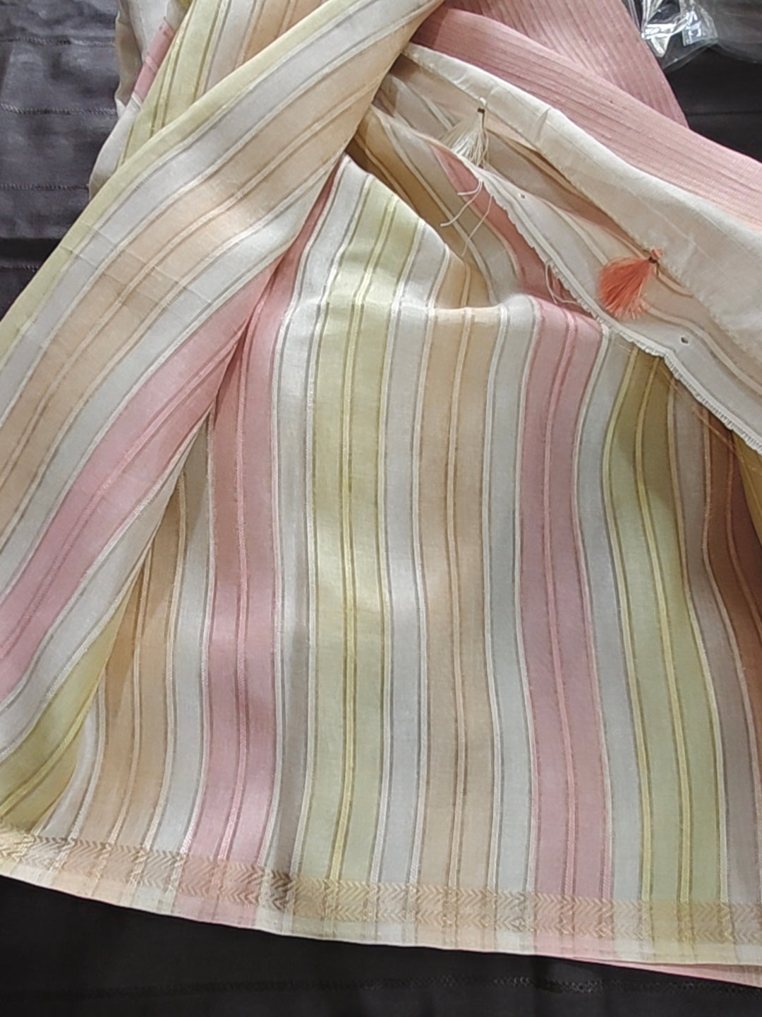 Tussar Arrow Br Natural Saree