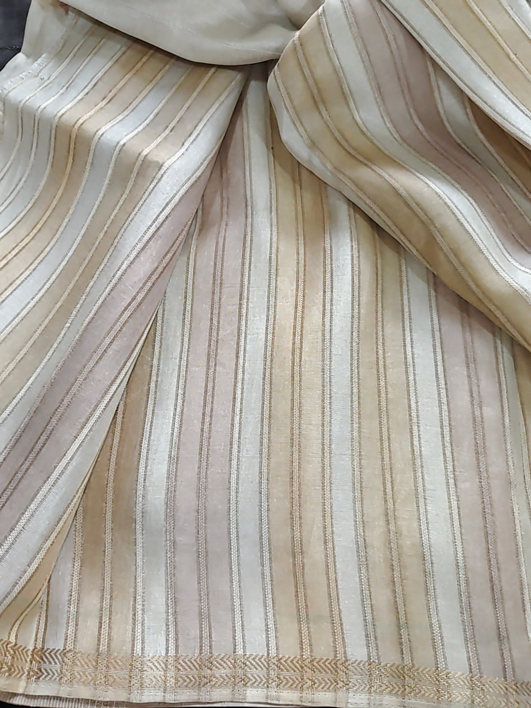 Tussar Arrow Br Natural Saree