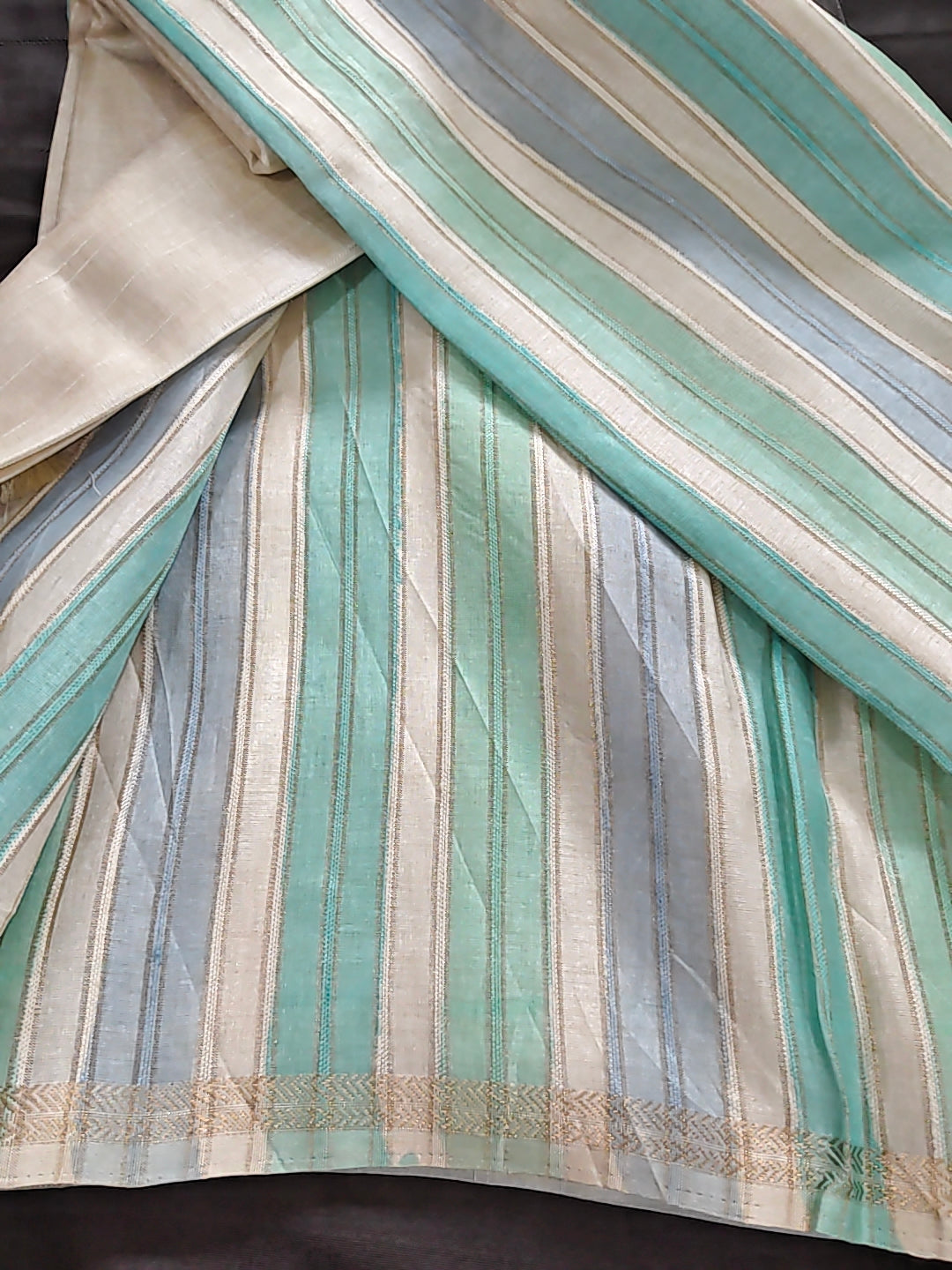 Tussar Arrow Br Natural Saree