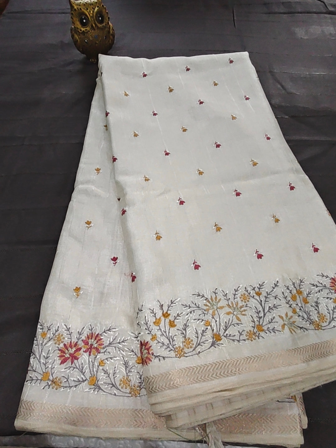 Tussar Embroidery Saree D#226
