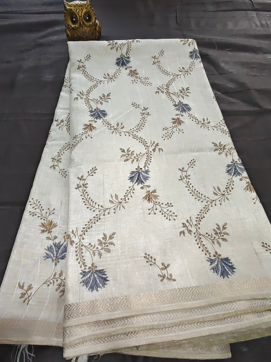 Tussar Embroidery Saree D#283