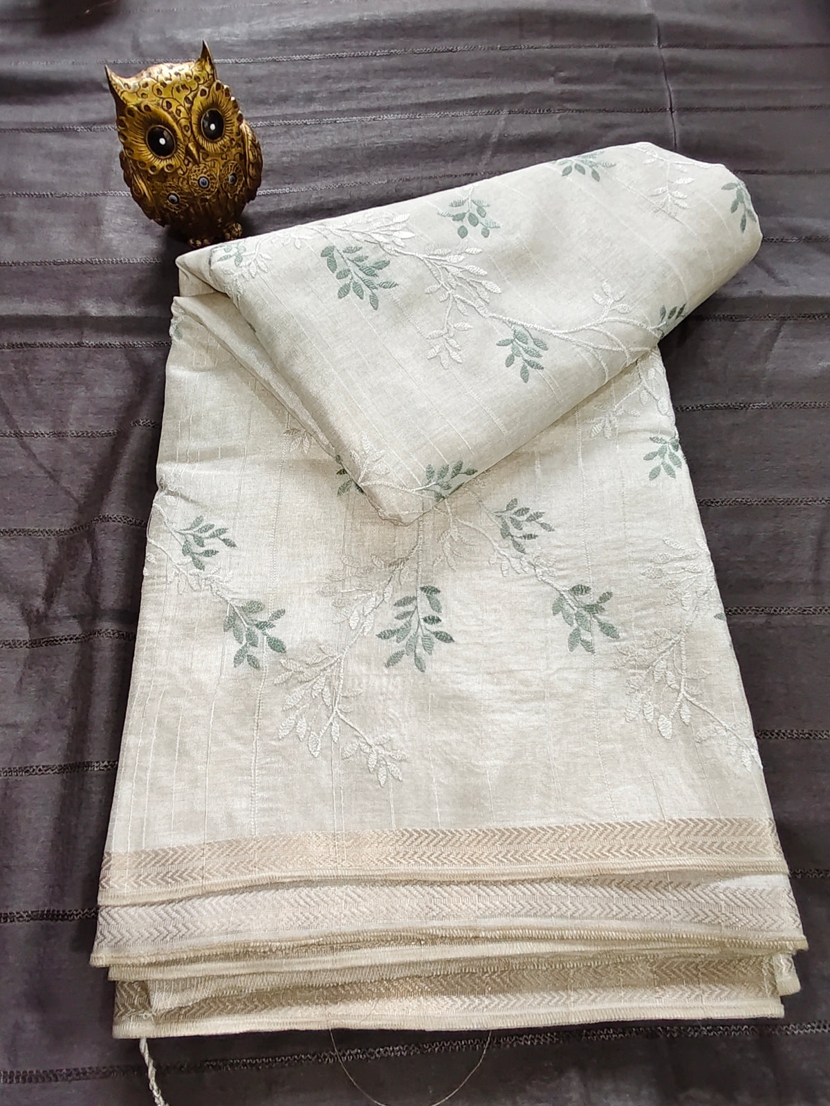 Tussar Embroidery Saree D#368