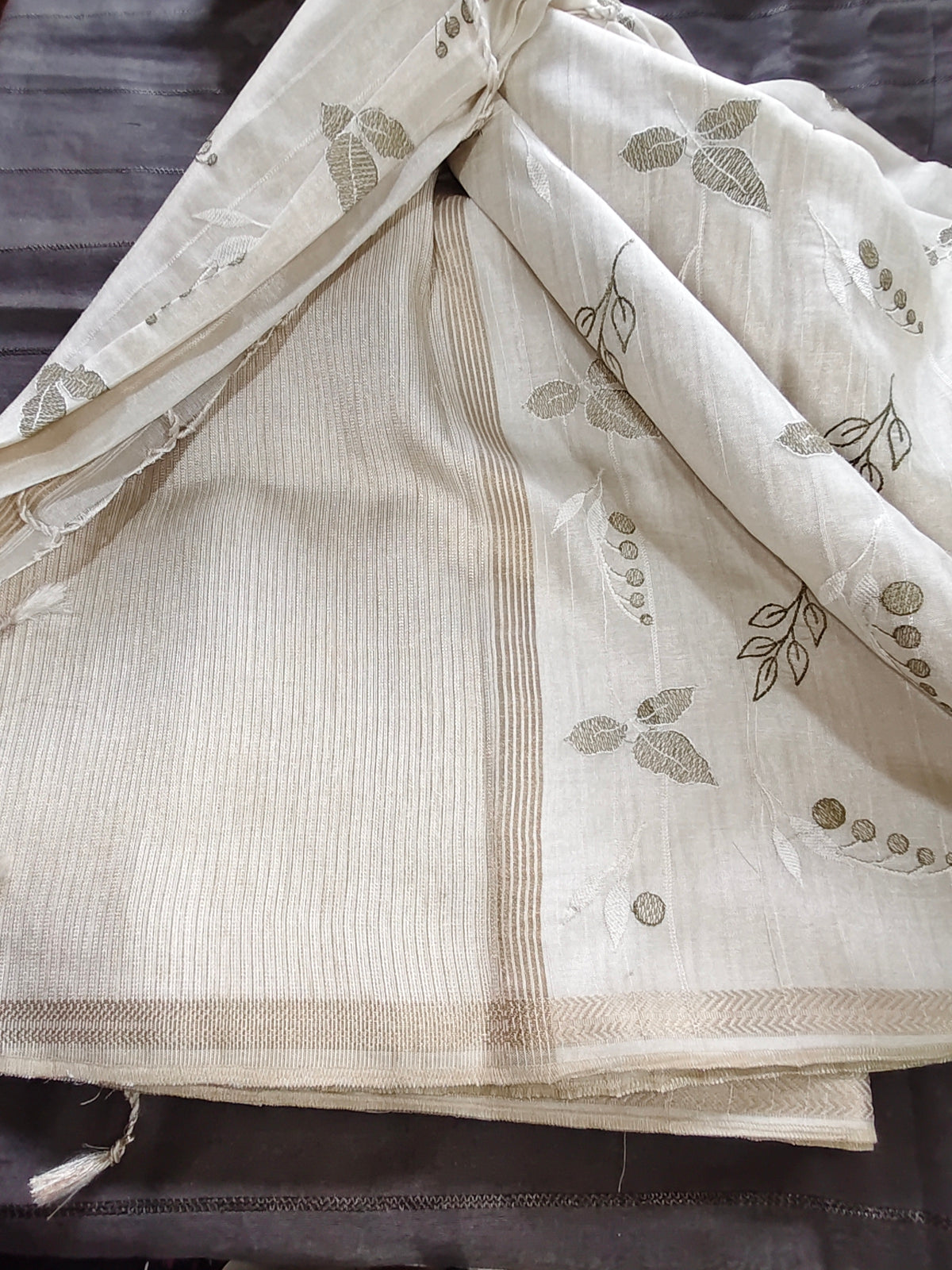 Tussar Embroidery Saree D#281