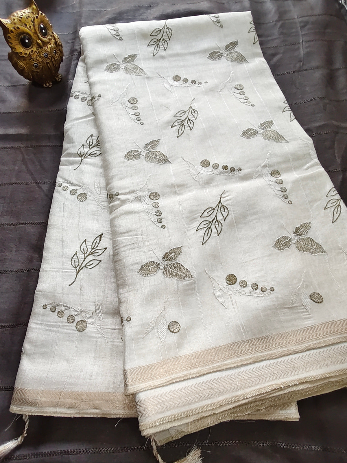 Tussar Embroidery Saree D#281