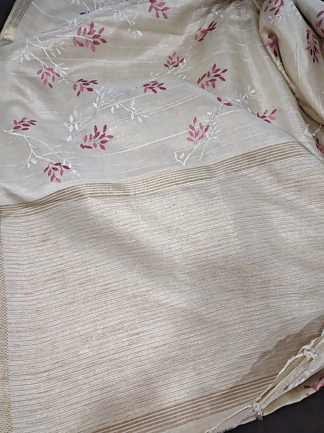 Tussar Embroidery Saree D#368