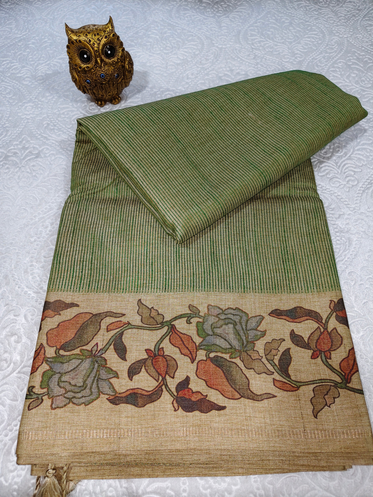 Tussar Embroidery Saree D#606