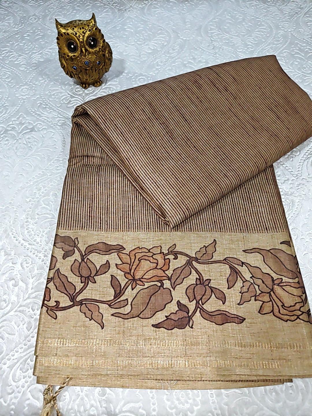 Tussar Embroidery Saree D#606