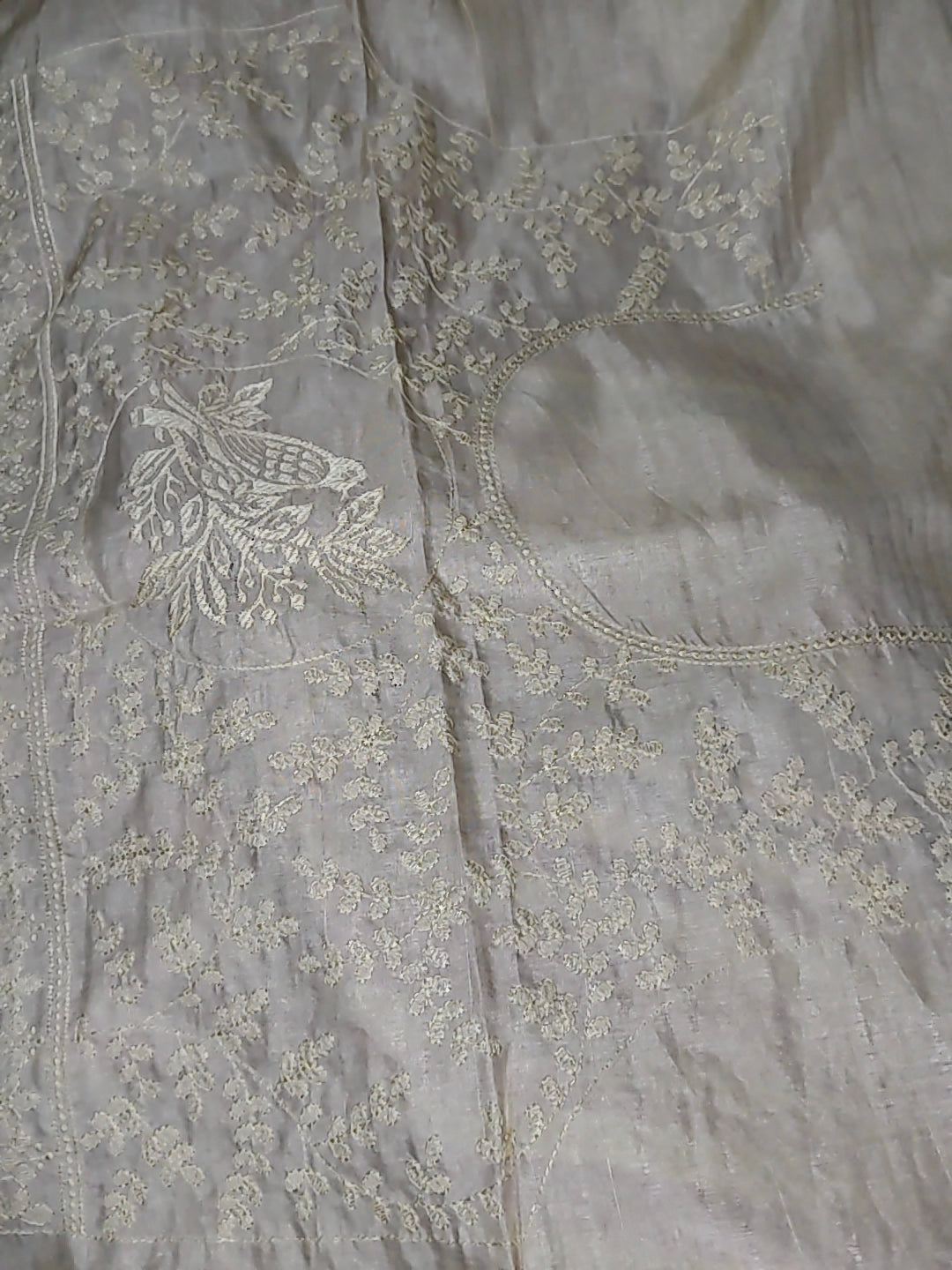 Tussar Silk Fancy Blue with Embroidery