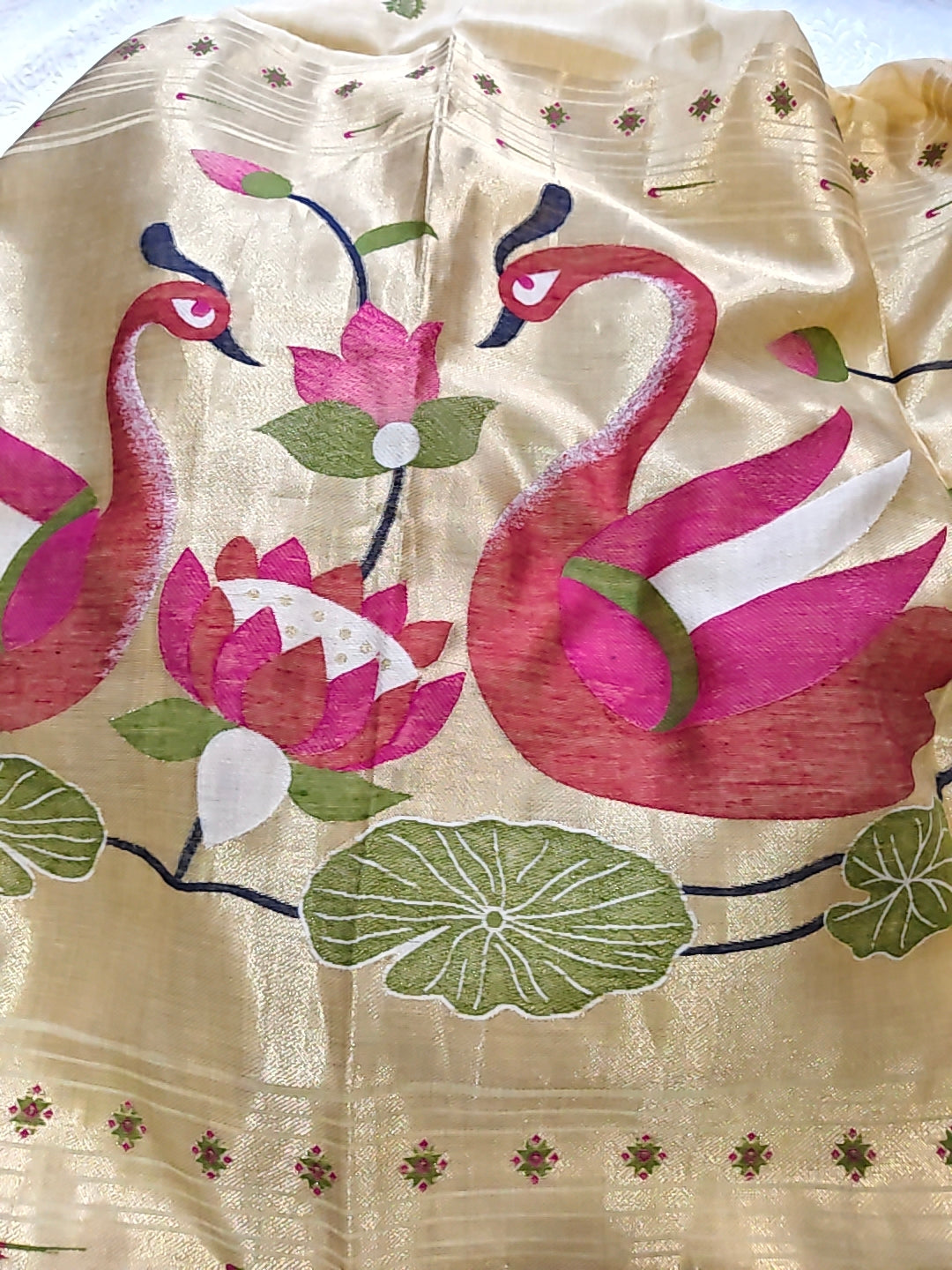 Tussar Linen Cotton Gold Jamdhani