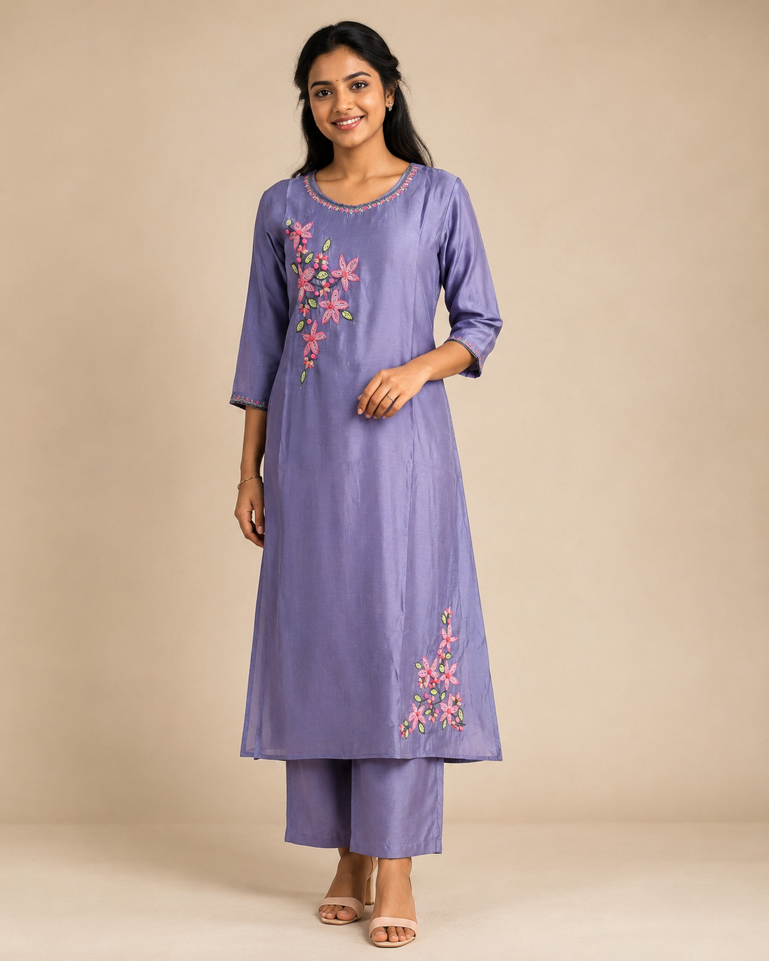 MulCotton Lavender with Embroidery 2 piece Suite