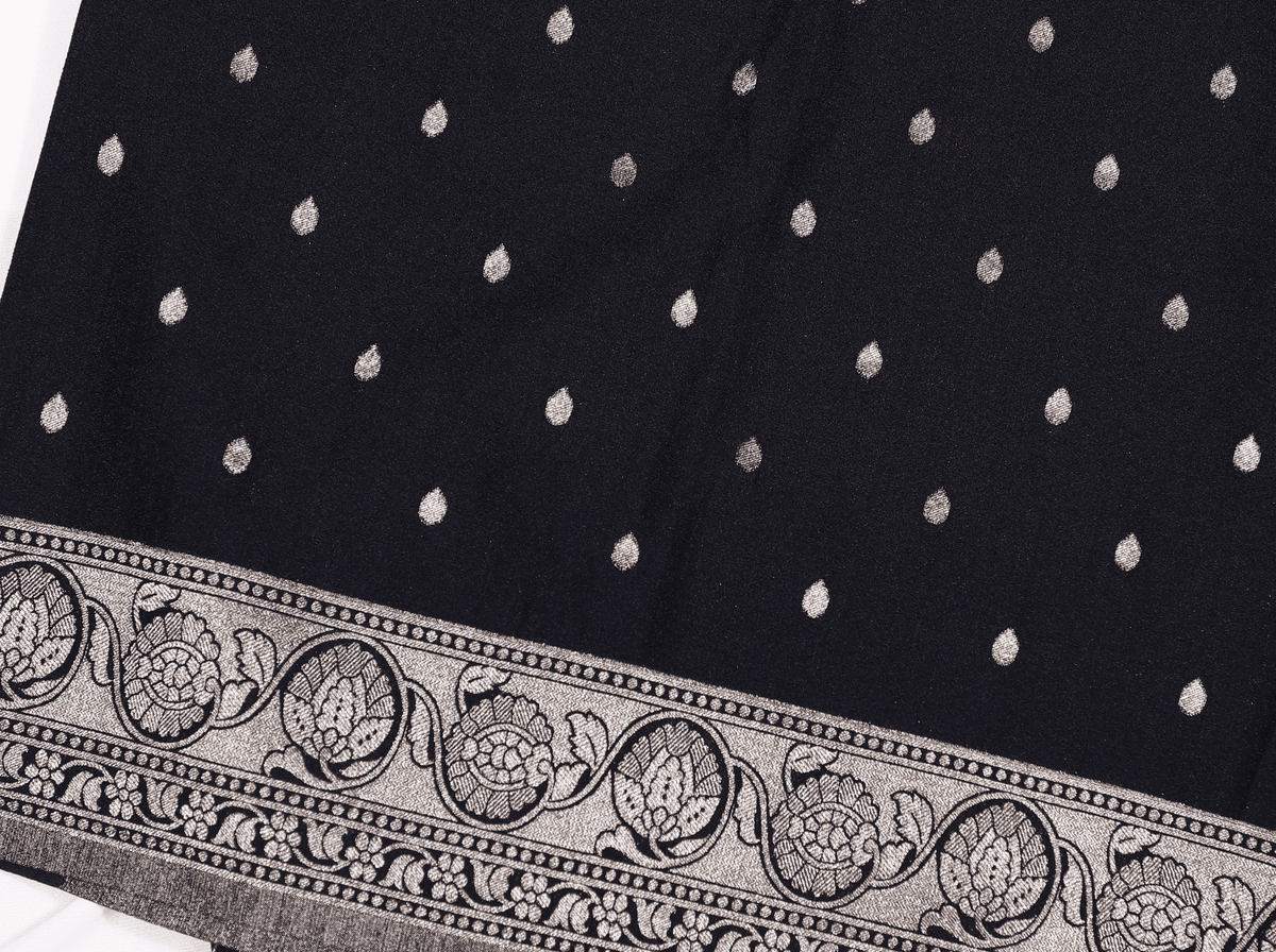 Black Semi Banarasi Khadi Georgette